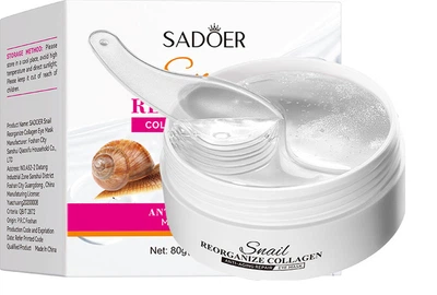 Гидрогелевые патчи с коллагеном и экстрактом слизи улитки Sadoer Sadoer Reorganize Collagen Eye Mask, 60 шт (6973098893547)