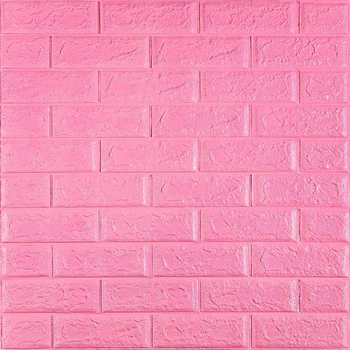 3D панель самоклеюча Sticker Wall 700х770х5мм цегла Рожевий (004-5) SW-00000143