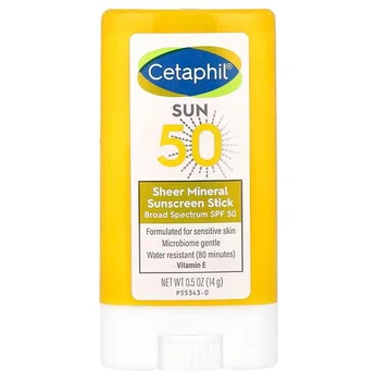 Минеральное солнцезащитное средство-стик, Cetaphil, SPF 50, 14 г
