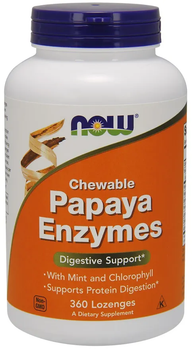 Kompleks enzymatyczny NOW Foods Papaya Enzyme 360 pastylek (733739029683)