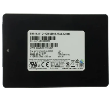 Твердотельный накопитель SSD 240Gb, Samsung SM883, SATA3, 2.5", Bulk (MZ-7KH2400) (Refurbished)