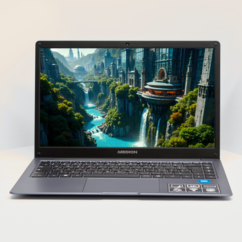 Ноутбук 14" Medion (Lenovo Group) Akoya E14223 | 4-ядерний Intel | RAM DDR4 4 ГБ | eMMC 128 ГБ | Intel UHD Graphics 600 | АКБ до 9 годин | Wi-Fi 5.0 | Bluetooth 5.1 | Win11 (5105) - Уцінка
