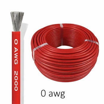 Силиконовый провод 0 AWG (красный цвет) HQ высокотемпературный 200°C, 600V, 53 мм² Ø 14 мм