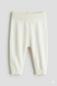 Повзунки ажурної в'язки для дівчинки H&M 1302371-002 062 см (2-3 months) молочний