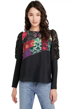Жіноча блузка Desigual Kamirow чорна елегантна XS 21WWBW47/2000 (XS)