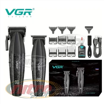 Комплект VGR 2 в 1 V-640 S2 BLACK аккумуляторная машинка для стрижки (clipper) и триммер