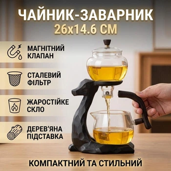Чайник-заварник с магнитным дозатором 300 мл и фильтром из нержавеющей стали H1212