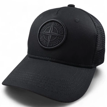 Бейсболка мужская snapback коттоновая с сеткой и вышевкой компас черная весна-лето р.57-59