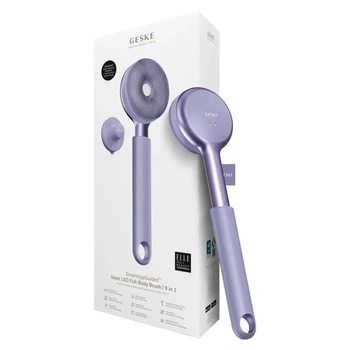 Ультразвукова світлодіодна щітка для всього тіла GESKE Sonic LED Full-Body Brush & Intensive Exfoliator 9в1 пурпурна