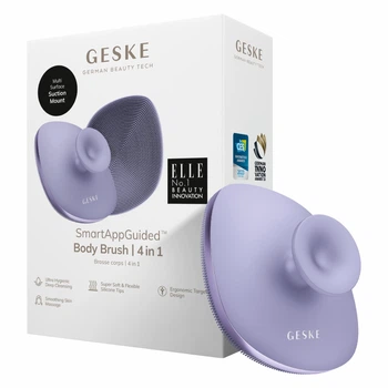 Щетка для тела GESKE Body Brush 4в1 пурпурная с окантовкой