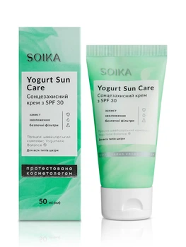 Крем для обличчя Soika сонцезахисний SPF30 та пробіотичним комплексом Yogurtene Balance 50 мл(4820238721166)