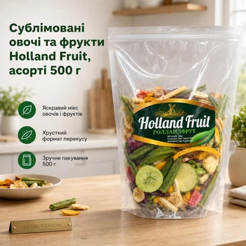 Сублімований мікс овочів та фруктів Holland Fruit Асорті 500 г