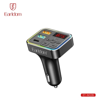 FM модулятор MP3 с двумя USB и Type-C — Earldom ET-M109 Black (788335)