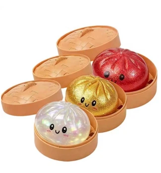 Іграшка 10 см прозорий Glitter Dumpling, Mystery Dumpling, Squishies Dumpling сквіші пельмінь