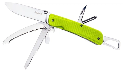 Багатофункціональний ніж Ruike Trekker LD43, (8.5 см) 12C27 / G10 зелений, 15 інстр. (FNR_LD43)