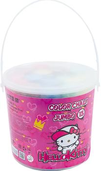 Крейда кольорова 15 шт JUMBO ”Kite” (HK21-074) ”Hello Kitty”, відерце