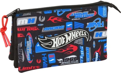 Piórnik Safta Hot Wheels potrójny Czarny 22 x 3 x 12 cm (8412688598618)