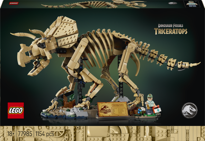 Zestaw klocków LEGO Jurassic World Szkielety dinozaurów: triceratops 1154 elementy (77985)