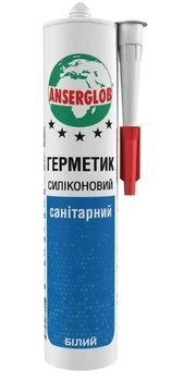 Герметик силіконовий Anserglob санітарний білий 280мл