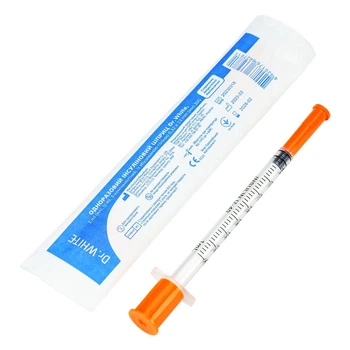 Шприц инсулиновый одноразовый Dr.White 1 ml U-40 3-компонентный с иглой 0,32х13 мм 30G