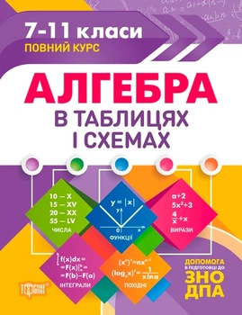 Книга «Таблиці та схеми. Алгебра в таблицях і схемах. 7-11 класи, до ДПА, ЗНО». Автор - Олександр Роганін