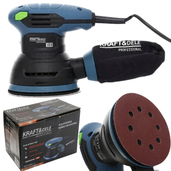 Шлифмашина эксцентриковая Kraft&Dele KD1684-Z 1100 Вт 125 мм для шлифовки дерева, металла и отделочных работ