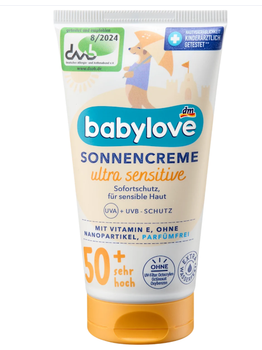 Дитячий сонцезахисний крем для ультрачутливої шкіри, Babylove Ultra Sensitive OF50+75 мл