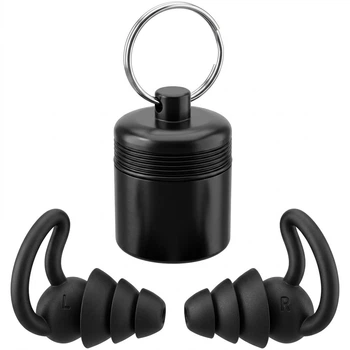Беруши для сна работы защиты от шума Perfect Pro Plugz 3 flange + футляр Black