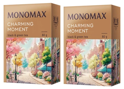 Упаковка чая Мономах бленд черного и зеленого чая Champagne Moment 80 г х 2 шт (2000006781055)