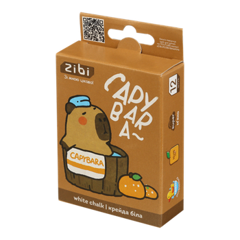 Крейда біла 12шт ZB.6706-12 CAPYBARA квадратна картонна коробка