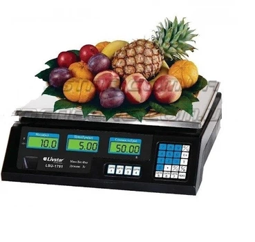 Торговые весы Crystal CR-50 50 кг электронные настольные с счетчиком цены