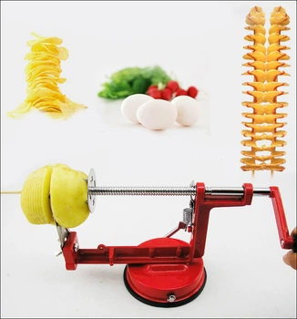 Овочерізка Spiral Potato Slicer ∙ Машинка для спиральної нарізки ∙ Нержавіюча сталь ∙ Вакуумна присоска