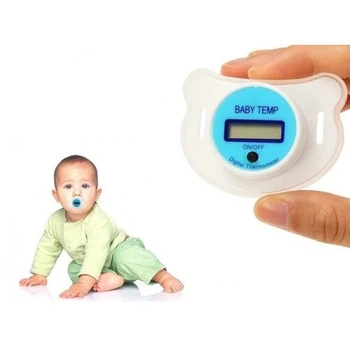 Соска-термометр Baby Temp для измерения температуры малыша, гипоаллергенная, розово-белая