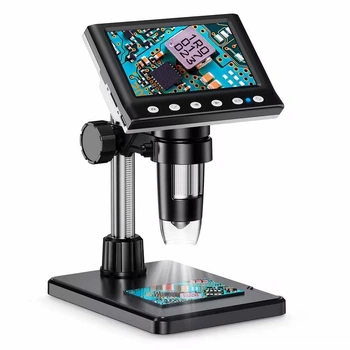 Цифровой микроскоп с монитором Rievbcau DM7-Z33 10-1600X Черный