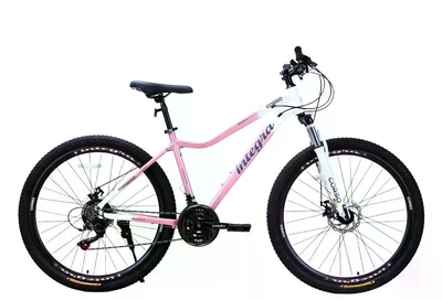 Велосипед спортивный алюминиевый 26 дюймов рама 15" Shimano 21 скорость женский розовый Corso «Integra» (NG-26502)