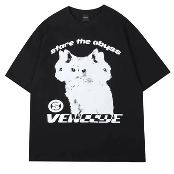 Футболка Y2K Cat Stare The Abyss XXL (2194991714)