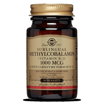 Вітамін В12, 1000 мкг, Сублиігвальный, Vitamin B12, Solgar, 30 наггетсів