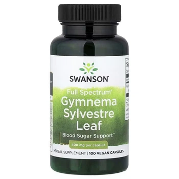 Джимнема Сільвестра, 400 мг, Full Spectrum Gymnema Sylvestre Leaf, Swanson, 100 веганських капсул