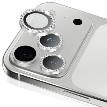 Защитное стекло на камеру Fiji Diamond для Apple iPhone 17 Pro со стразами для линз Silver