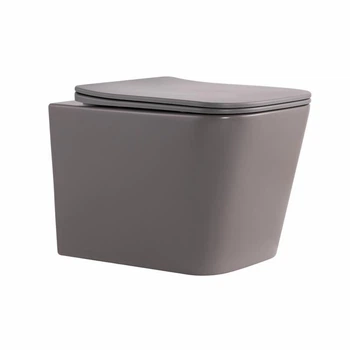 Унітаз підвісний Qtap Tern Ultra Quiet 520×345×325 мм, Stone grey, із сидінням Slim Duroplast / Soft-close / Quick Release