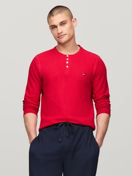 Пижамный лонгслив мужской хлопковый Tommy Hilfiger 267806172 S Красный (1159863044)