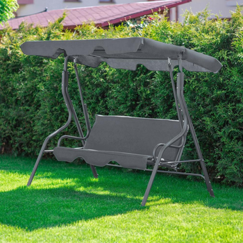 Гойдалка садова 4P Garden 180х110см посилена 3 х місцева металева з тентом з м'яким диваном для дачі саду саду будинку С