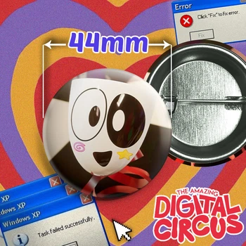 Значок Гэнгл из веб-сериала Удивительный цифровой цирк / The Amazing Digital Circus. №56. 44мм