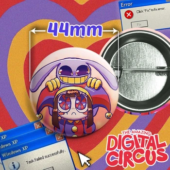 Значок Помні та Джакс з вебсеріалу Дивовижний Цифровий Цирк / The Amazing Digital Circus. №32. 44мм
