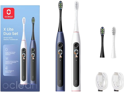 Набір електричних зубних щіток Oclean X Lite Duo Set Blue + Grey