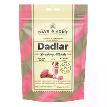 Фінікові конфети зі смаком клубничного молочного коктейлю Dave & Jon's Dadlar Strawberry Milkshake 125 грам