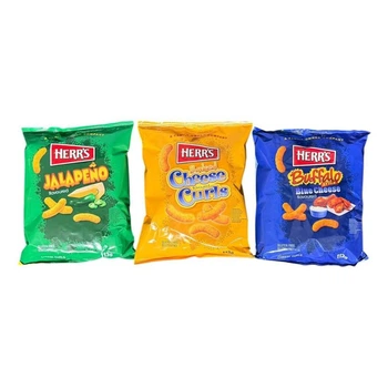 Набір запечених кукурудзяних снеків Herr's Cheese Curls Jalapeño + Baked Cheese + Buffalo Blue Cheese 3×113 грам(США)