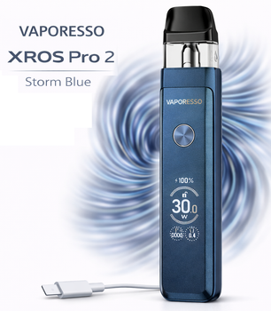 Pod-система Vaporesso Xros Pro 2 Storm Blue под система на 2000 мАг електронна сигарета Вапорессо Іксрос Про 2 Блакитна 3 мл