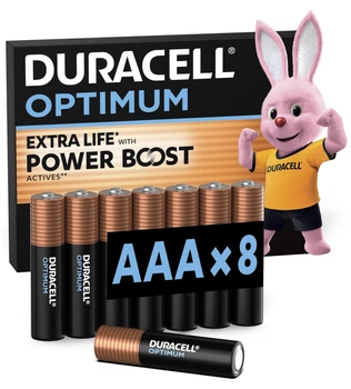 Батарейка DURACELL Optimum AAA 1.5В LR03 8 шт (5019315/5015602)