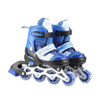 Роликовые коньки RL2501(Blue) колеса PVC, размер S (30-33), со светом